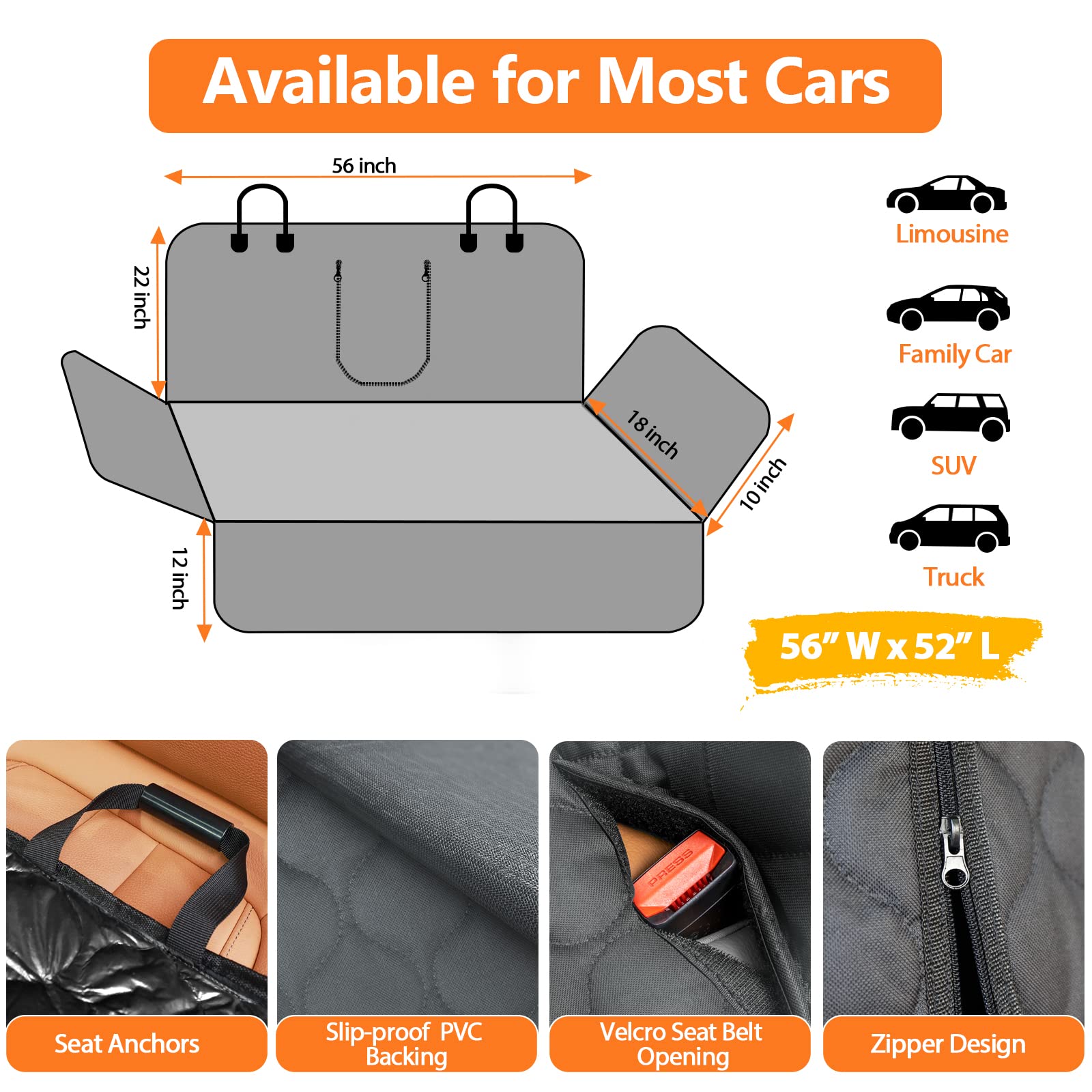 URPOWER compatibilidad universal 56x52 para coches, SUV y camionetas