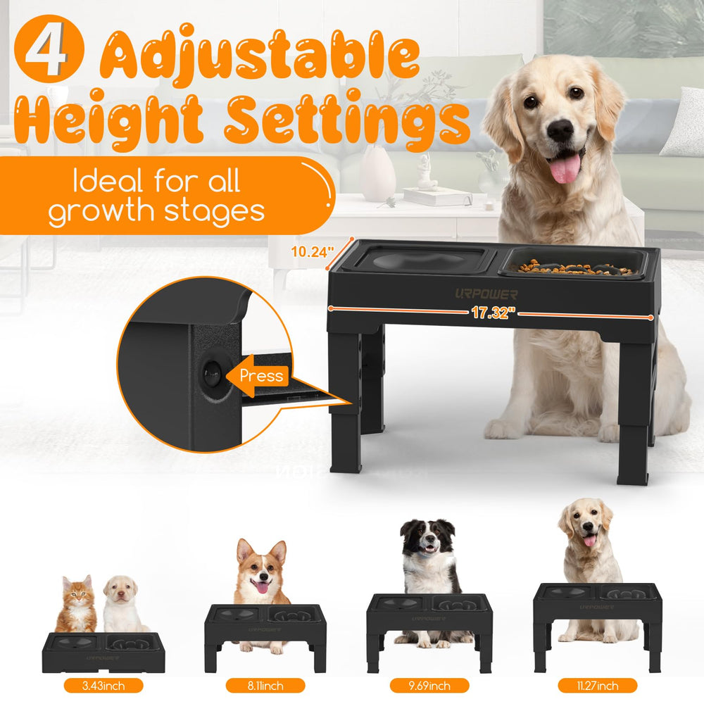 URPOWER cuatro alturas ajustables, ideal para mascotas en crecimiento.