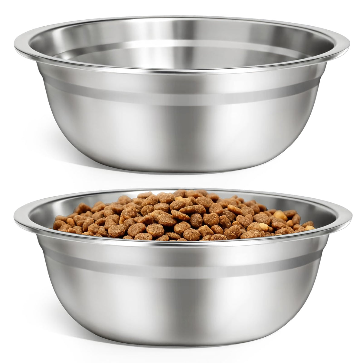 URPOWER dos tazones de acero inoxidable de 8 pulgadas para comida y agua.