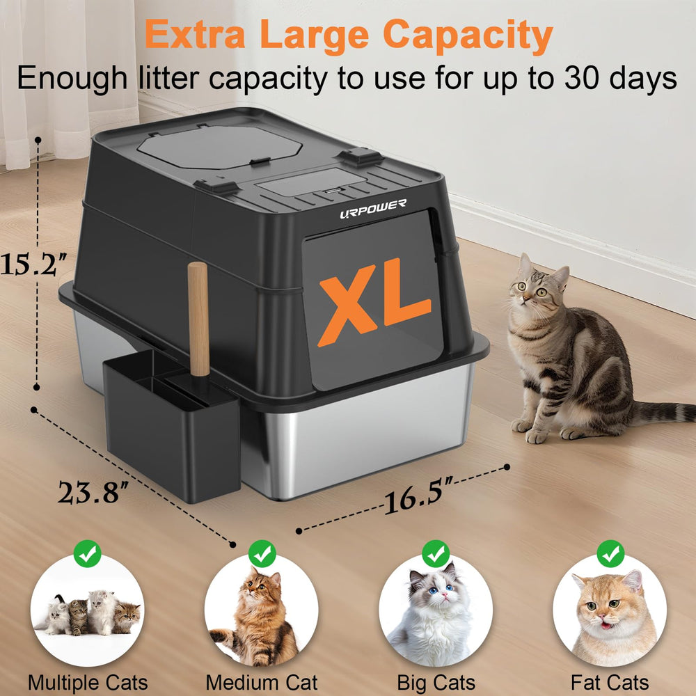 URPOWER entrada-frontal-y-superior, opciones flexibles de acceso para gatos.