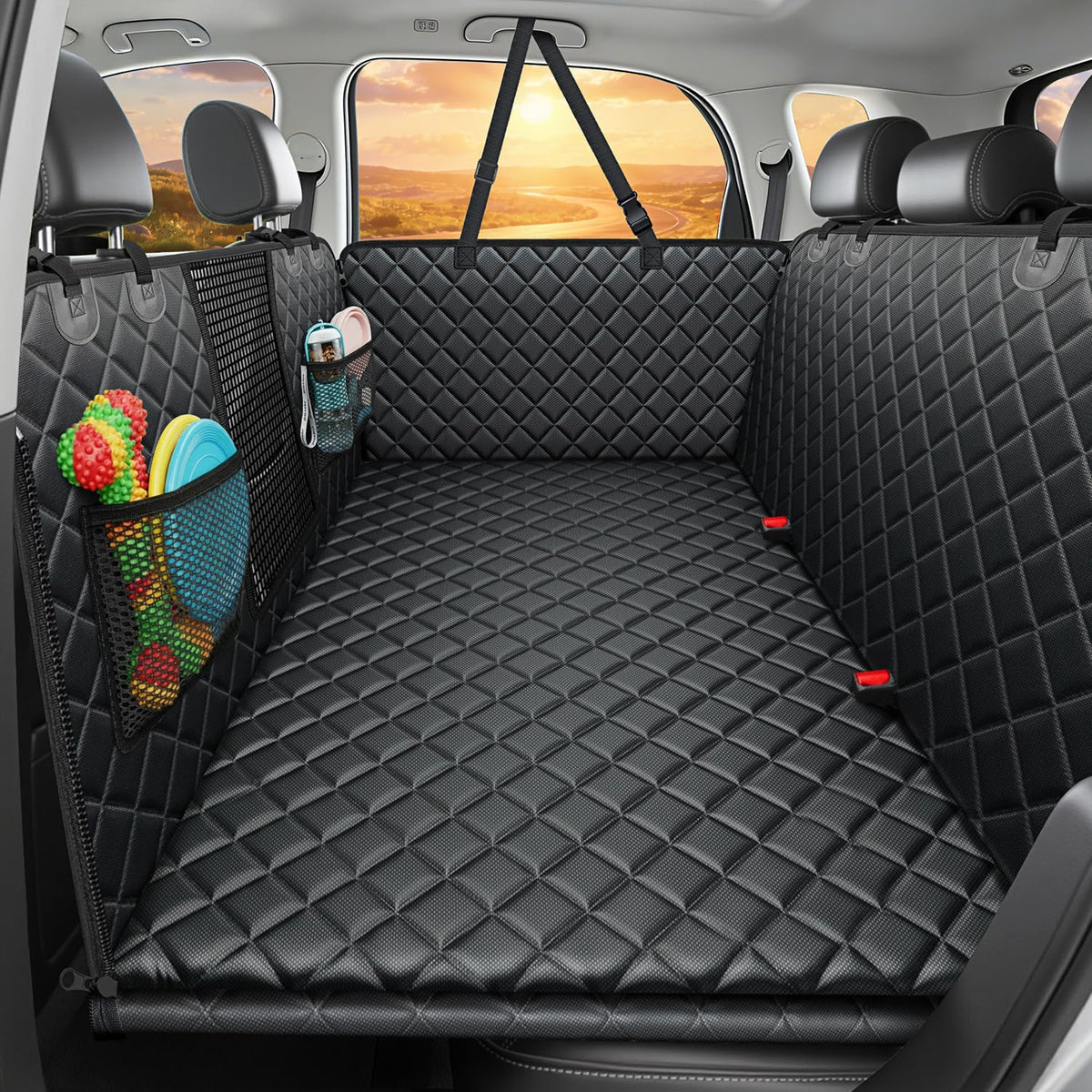 URPOWER extensor de asiento trasero con base dura, ideal para dos perros durante viajes largos.