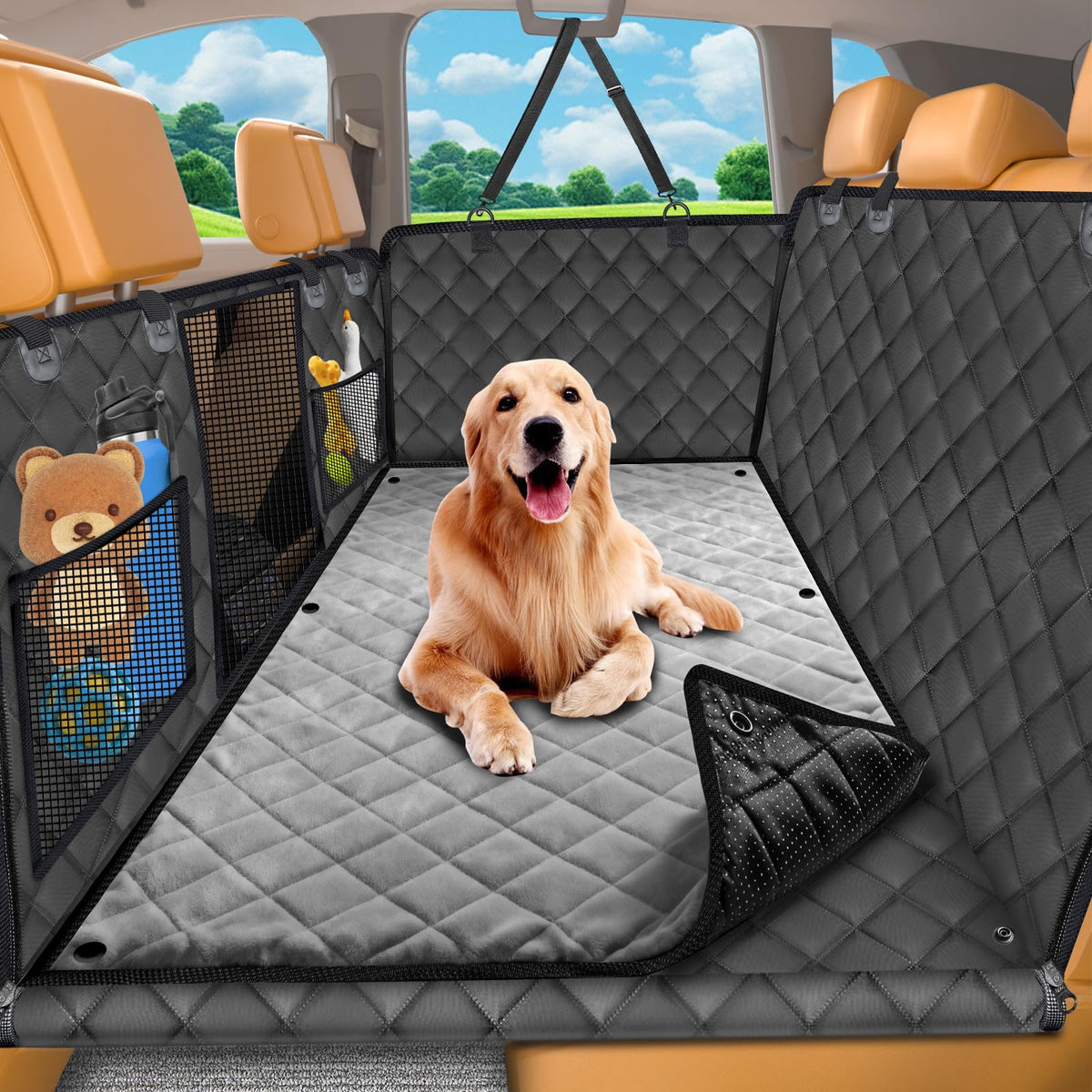 URPOWER extensor de asiento trasero para perros con base dura y soporte estable para viajes