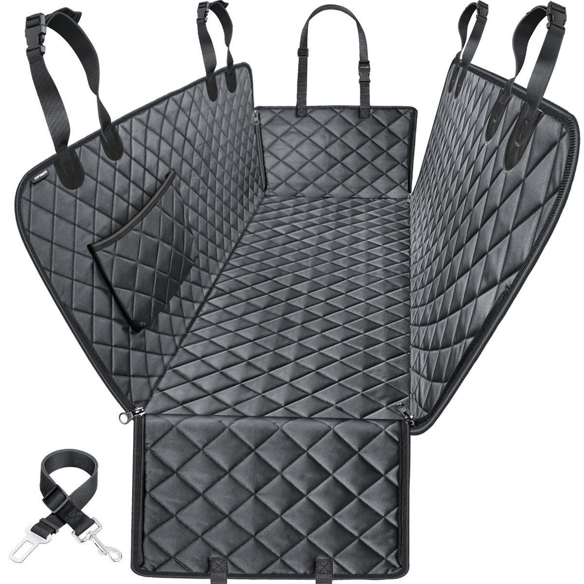 URPOWER funda asiento perro con flancos laterales protege coche y facilita entrada.