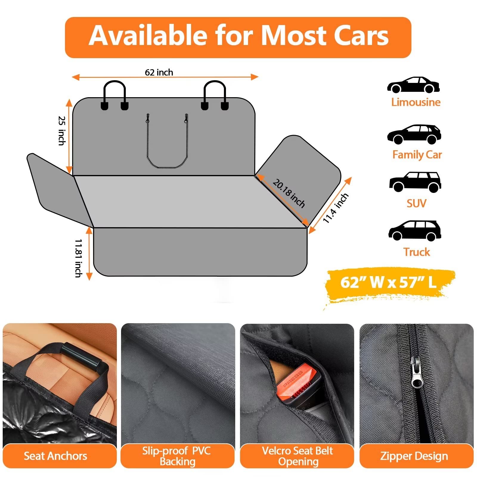 URPOWER funda asiento trasero protege pelo y huellas de mascotas durante viajes