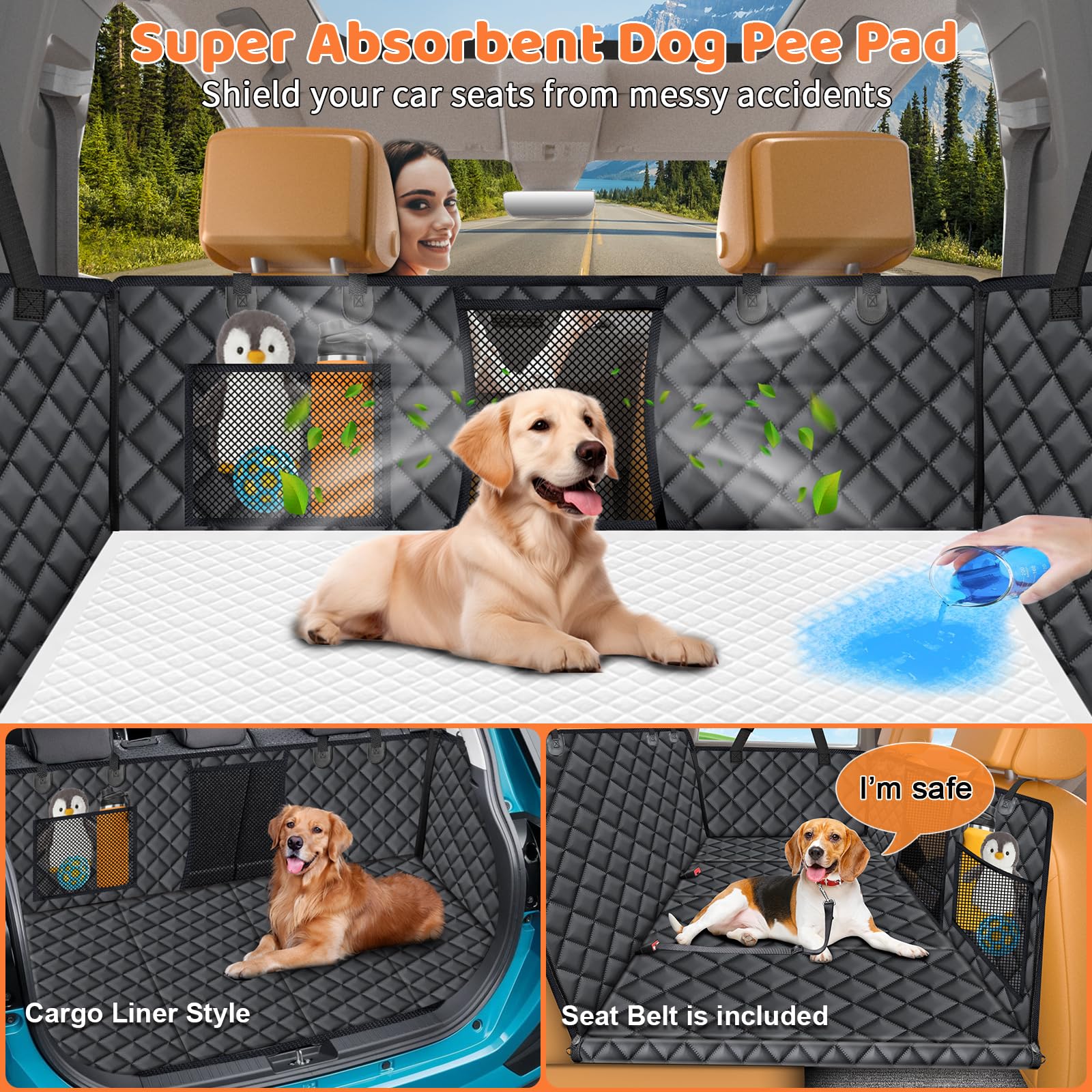URPOWER: hamaca para perro ofrece protección total y comodidad en cada viaje.