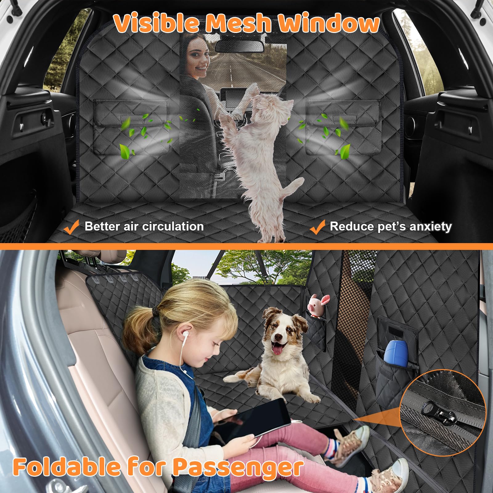 URPOWER malla de ventana trasera, mantiene contacto visual con la mascota