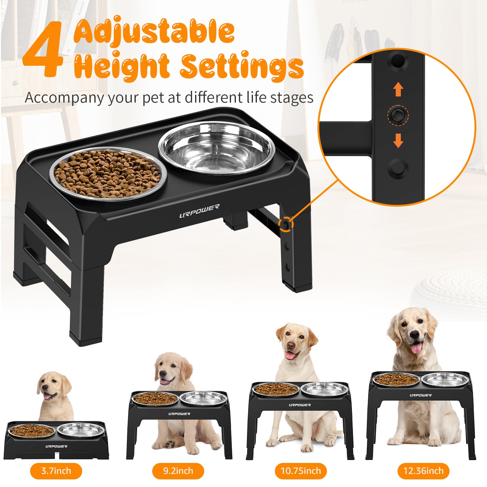 URPOWER platos de acero inoxidable 50oz duraderos y fáciles de limpiar para cada comida.