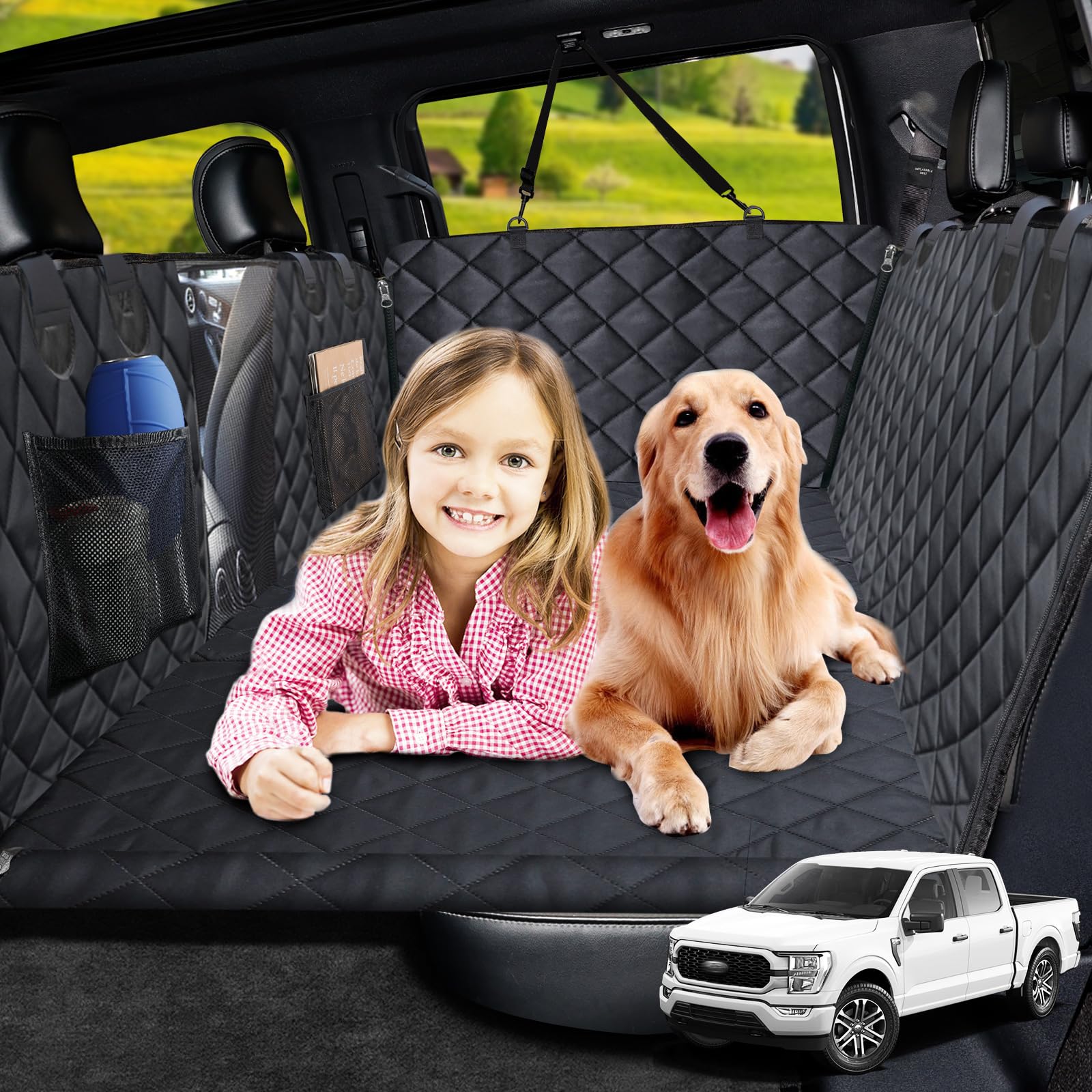 URPOWER XL extensor de asiento trasero, mayor espacio para perros grandes durante viajes.