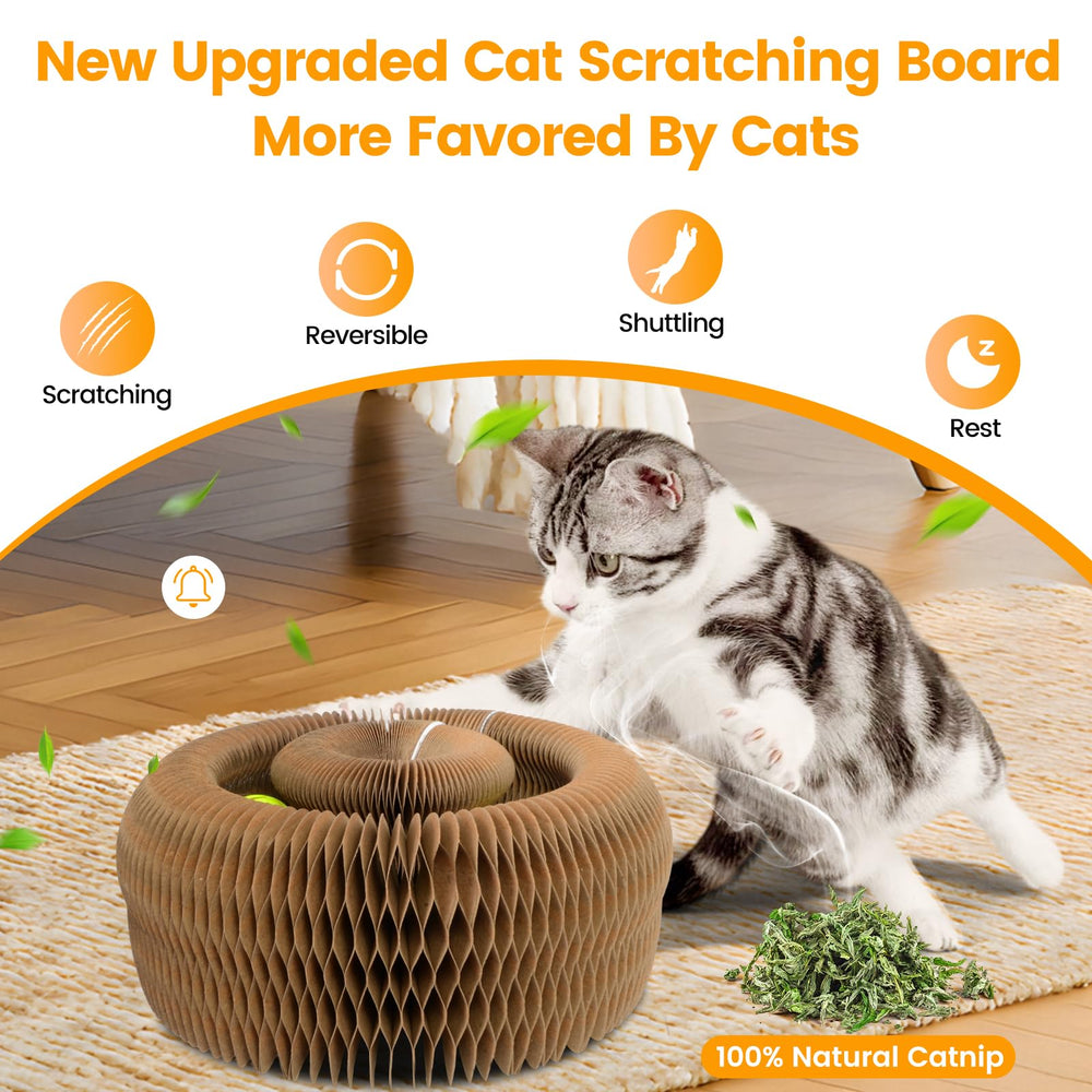 URSKTM juguete interactivo de cartón para gato, versión plegable para almacenamiento cómodo.