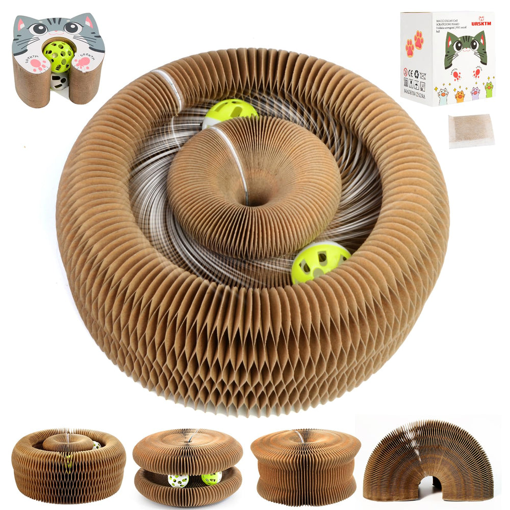 URSKTM organ magnético para gato, tablero circular de cartón para juego y exploración.
