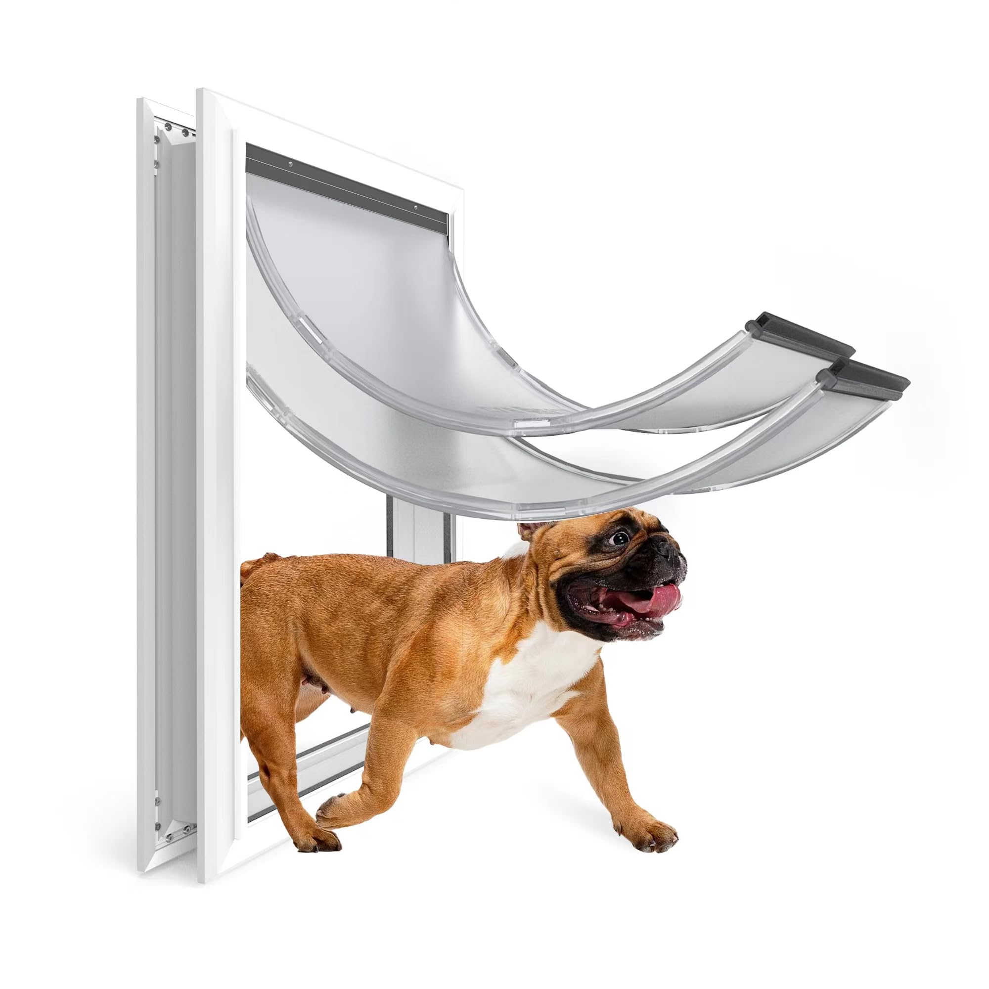 URSPET puerta para perros exterior con marco de aluminio, vista general y durabilidad.
