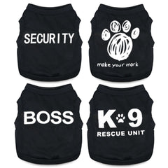 Uswalnna four-pack dog clothes with playful patterns for small breeds.