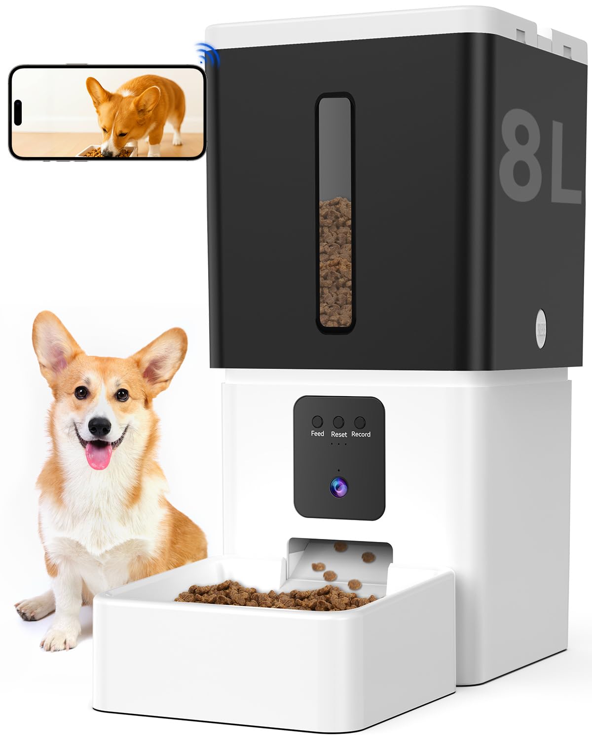 UTCG dispensador con cámara 1080p para vigilar a tu perro en tiempo real