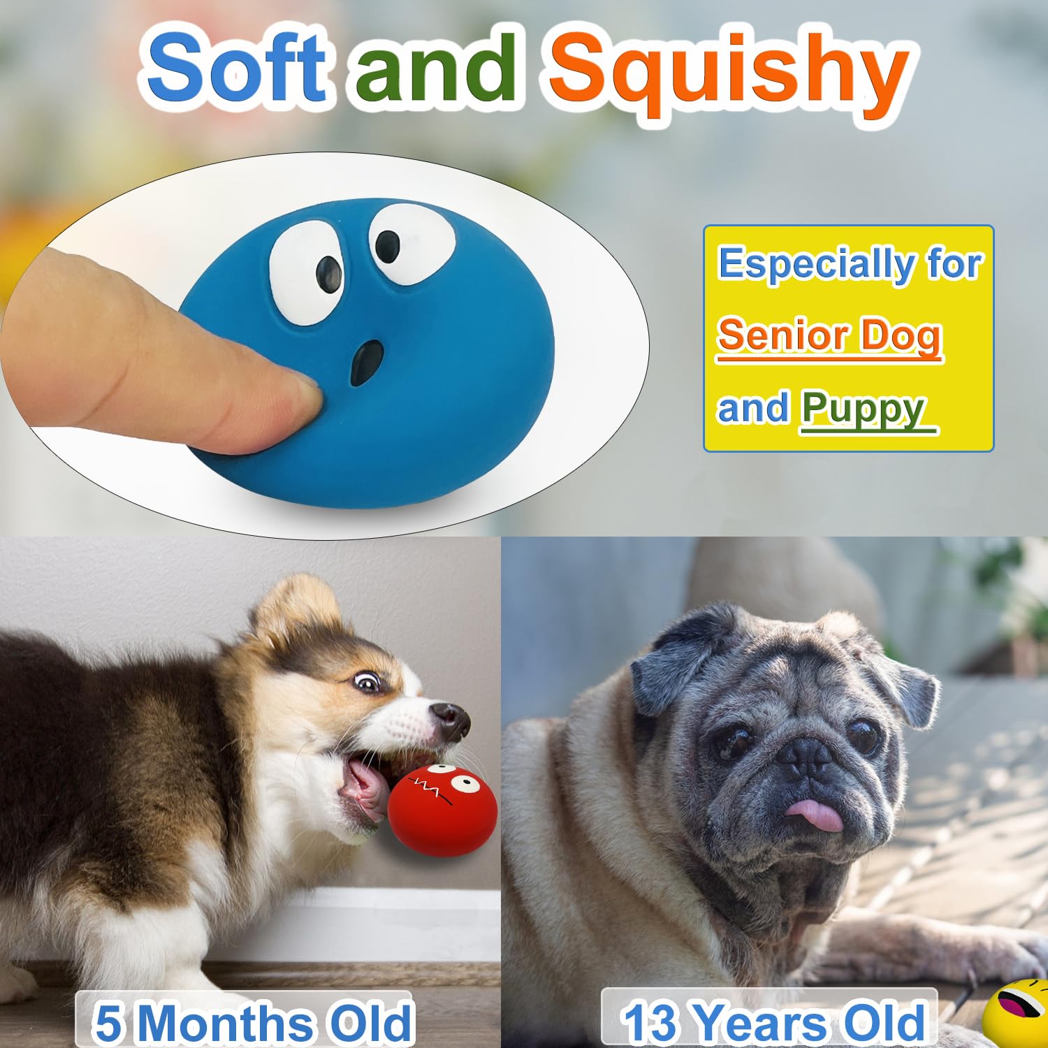 UTOMING juguete suave de látex cuida dientes y encías de cachorros