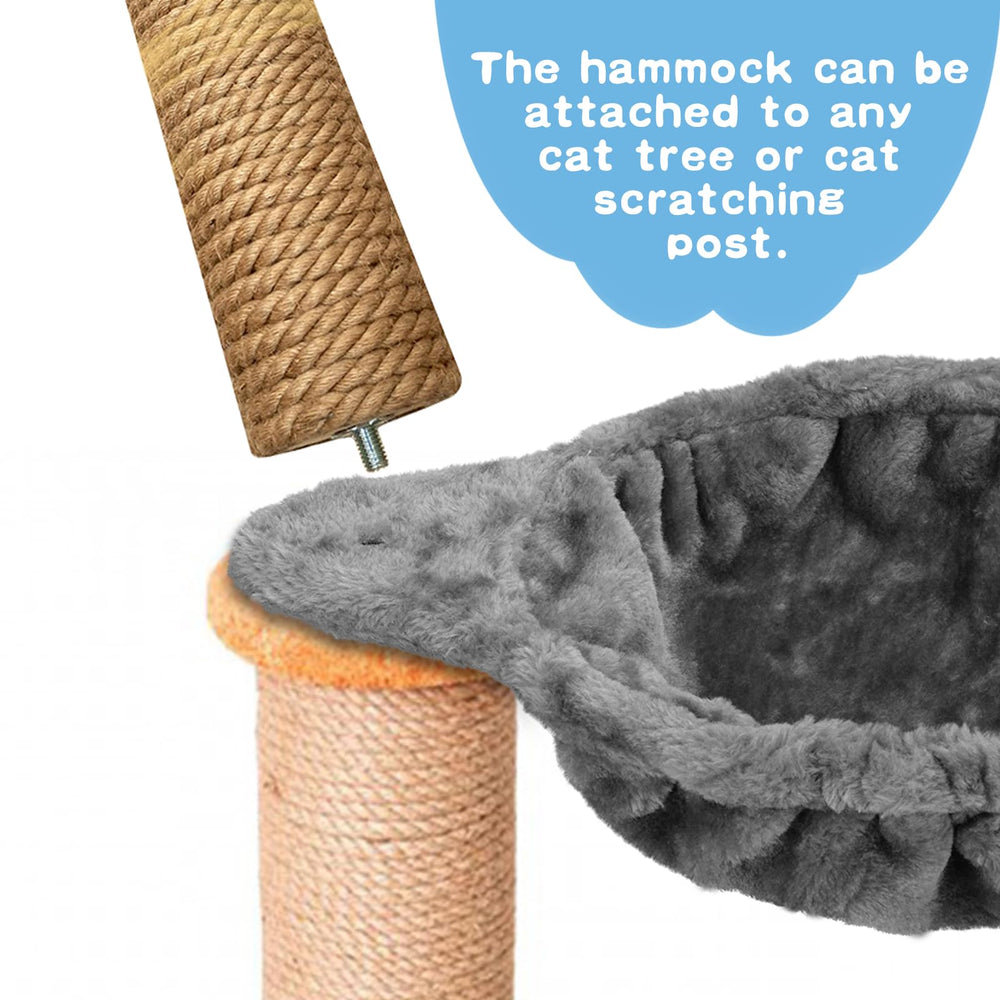 UXIETIN hamaca para árbol de gatos grandes, dimensiones claras para ajuste perfecto.