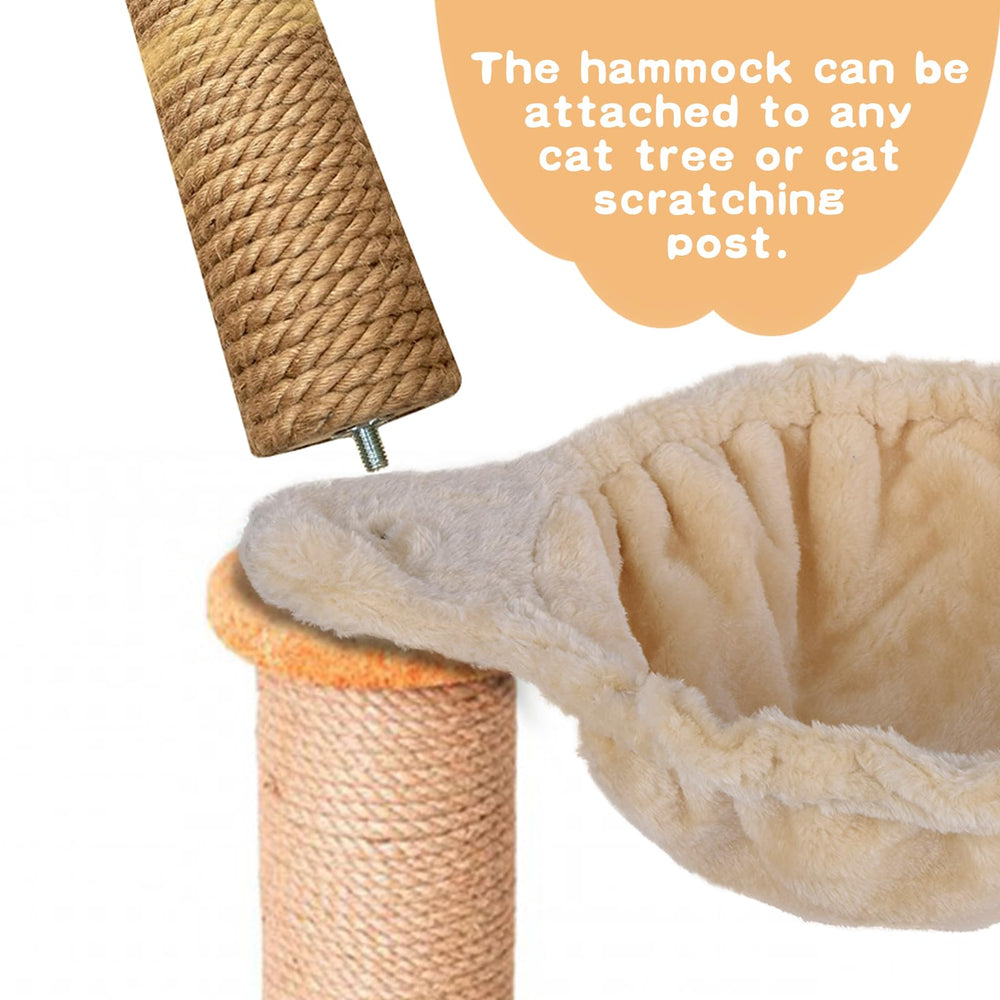Hamaca UXIETIN beige grande, fíjela con seguridad para trepar y descansar.