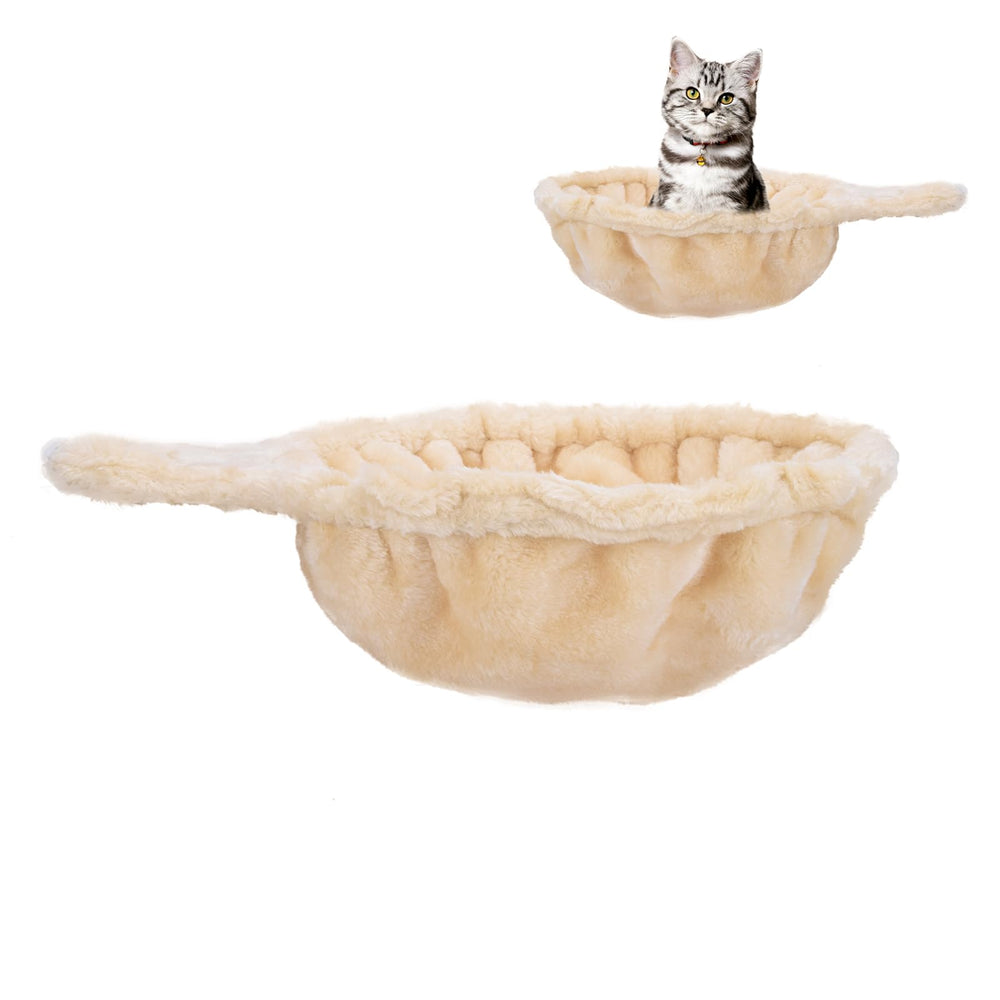 UXIETIN hamaca para gato beige grande, descanso suave y cómodo.