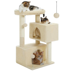 UYMI Árbol para Gatos de 32 pulgadas con condos rectangulares para reposo cómodo