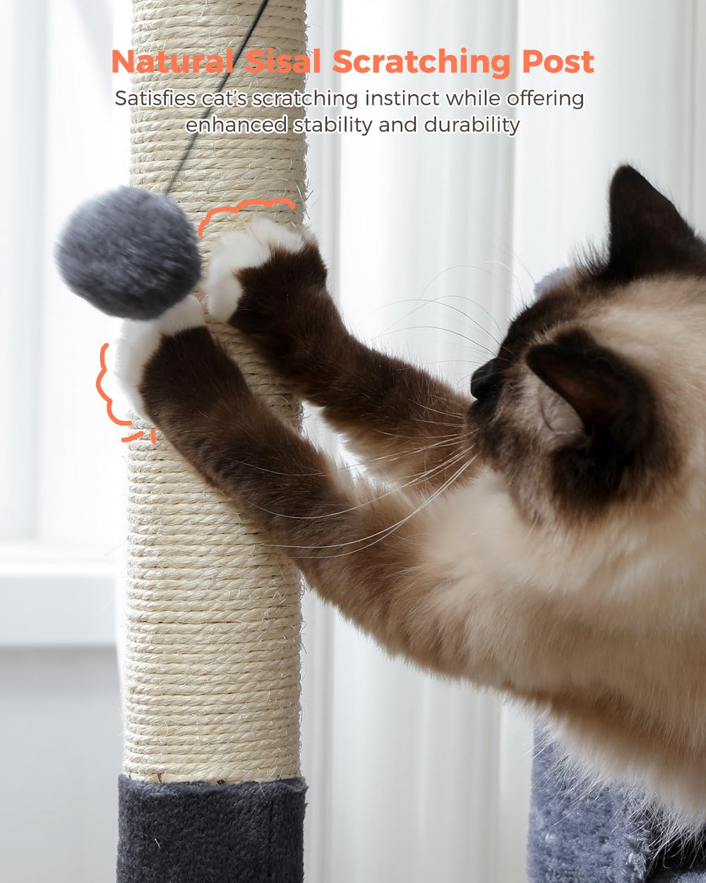 UYMI torre gato 32 pulgadas estilo interior se integra con la decoración.