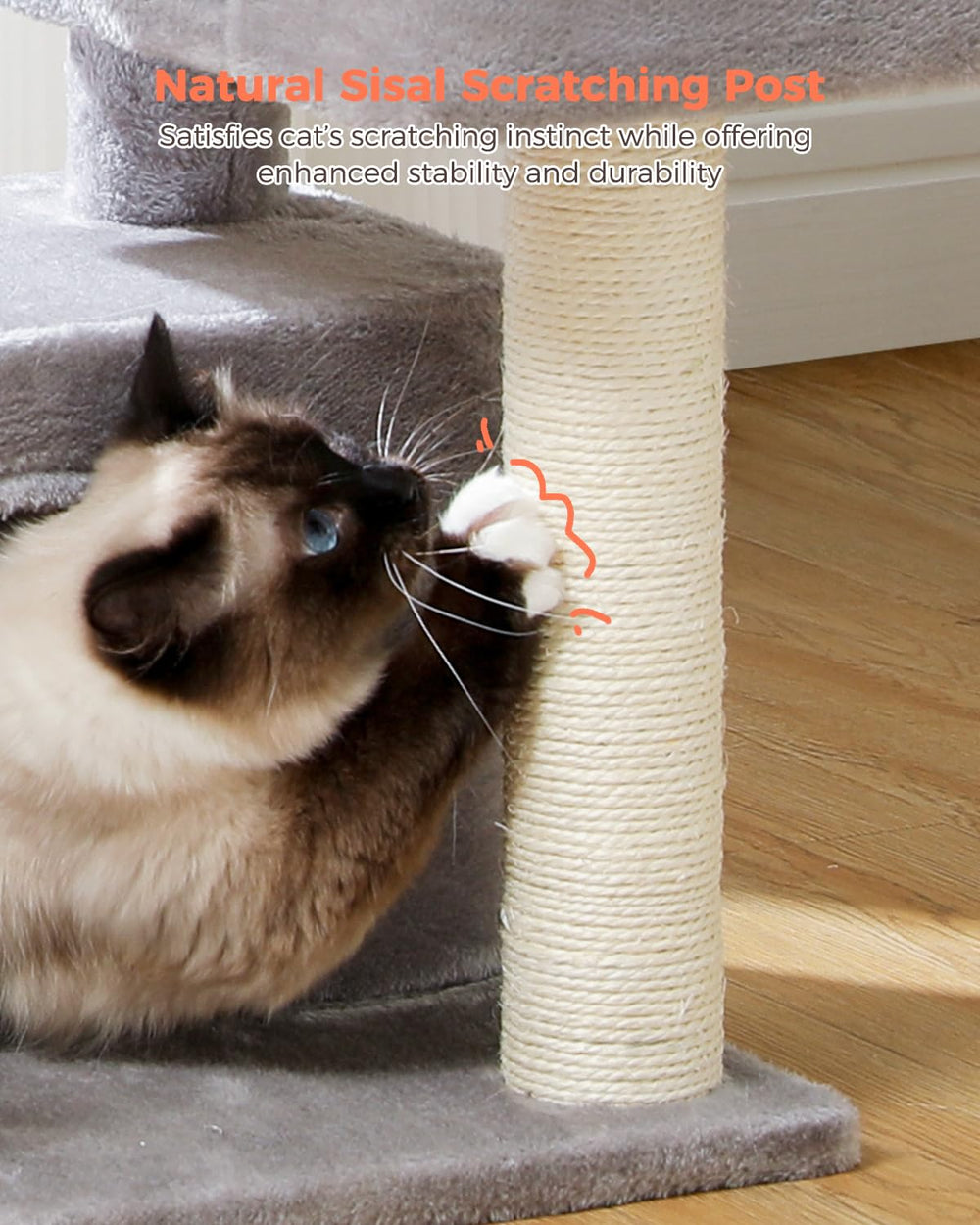 UYMI Torre Gato: uso multi-gatos con zonas de descanso separadas.