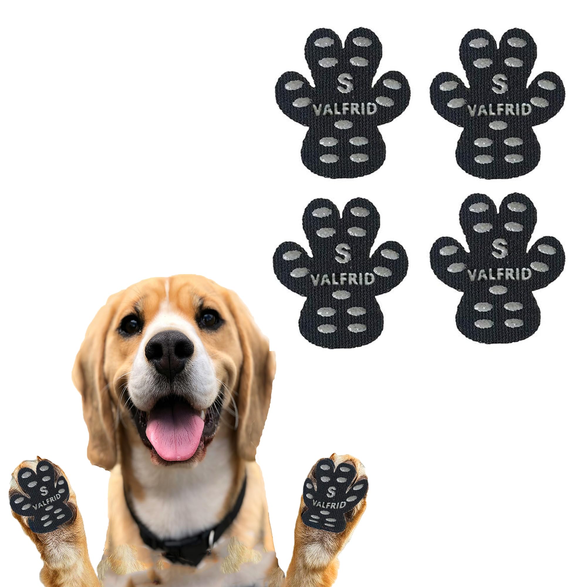 VALFRID protector de patas para perro sobre madera ofrece mayor tracción en suelos lisos.