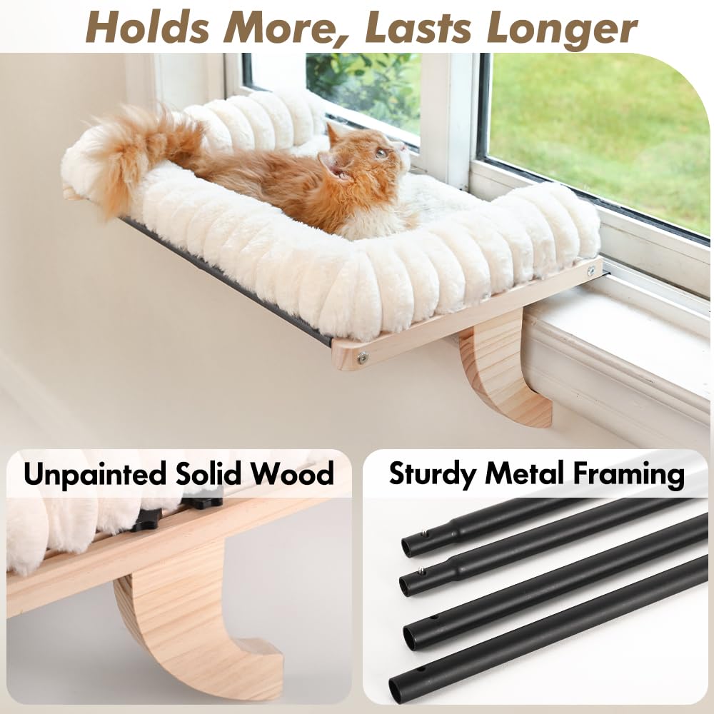 Valigogo madera maciza y metal resistente, soporte duradero para gatos grandes.
