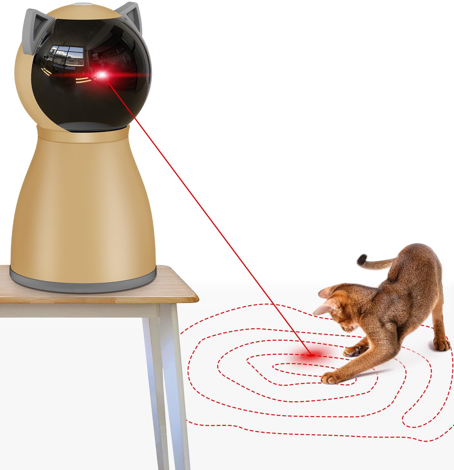 Valonii láser interactivo para gatos: juego dinámico en interior.