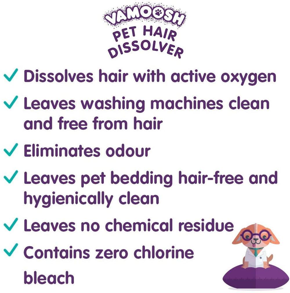 Vamoosh funciona mejor en ciclo caliente 85-95°C para pelos