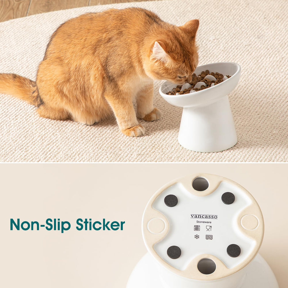 Diseño ergonómico de Vancasso, tazón para gatos, facilita una alimentación cómoda.