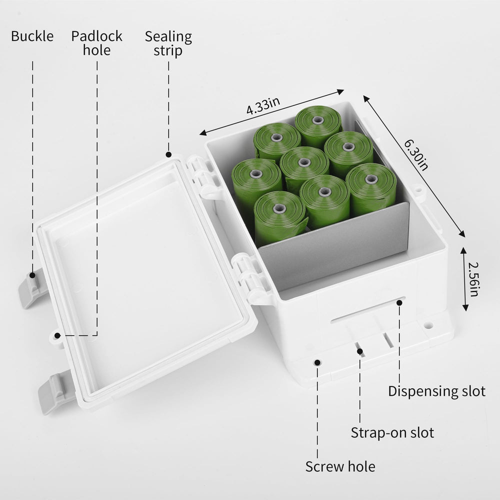 Dispensador VANQOU con capacidad para 8 rollos, ideal para perros activos.