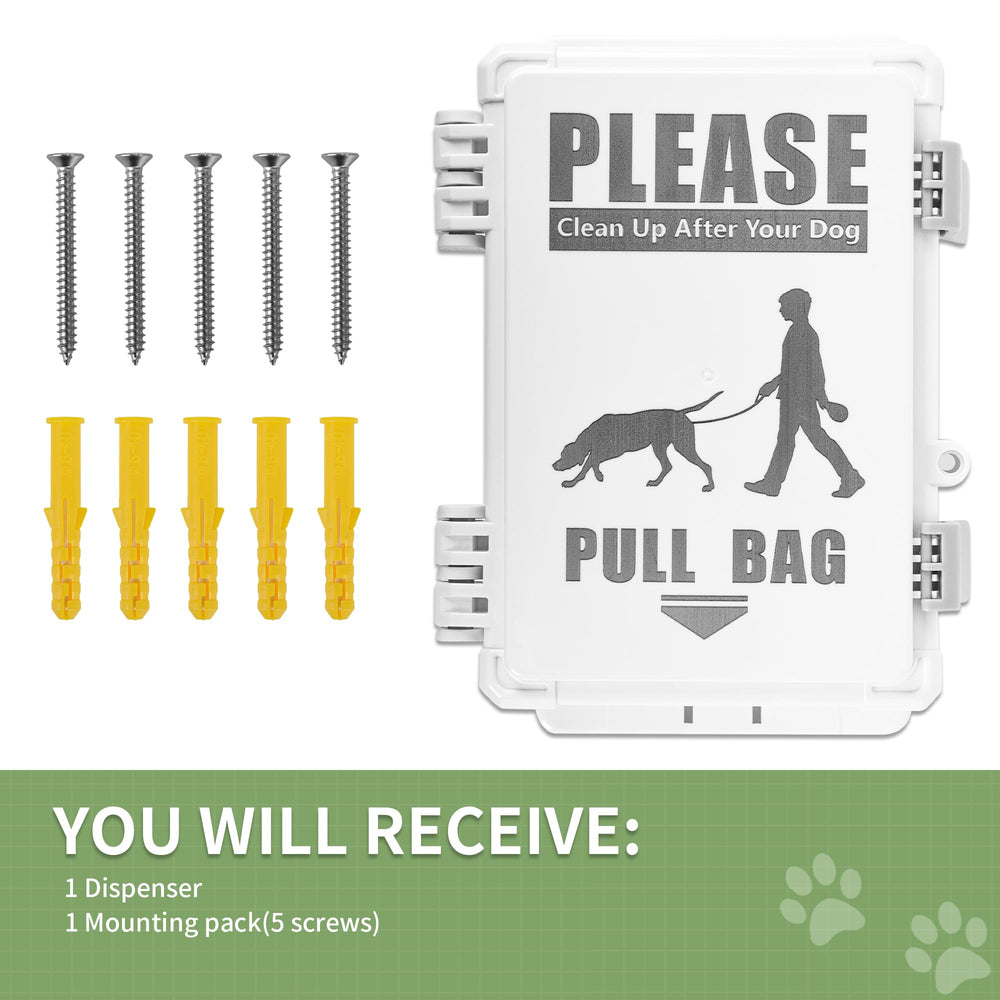 VANQOU dispensador, incluye tornillos para montaje en pared o poste.