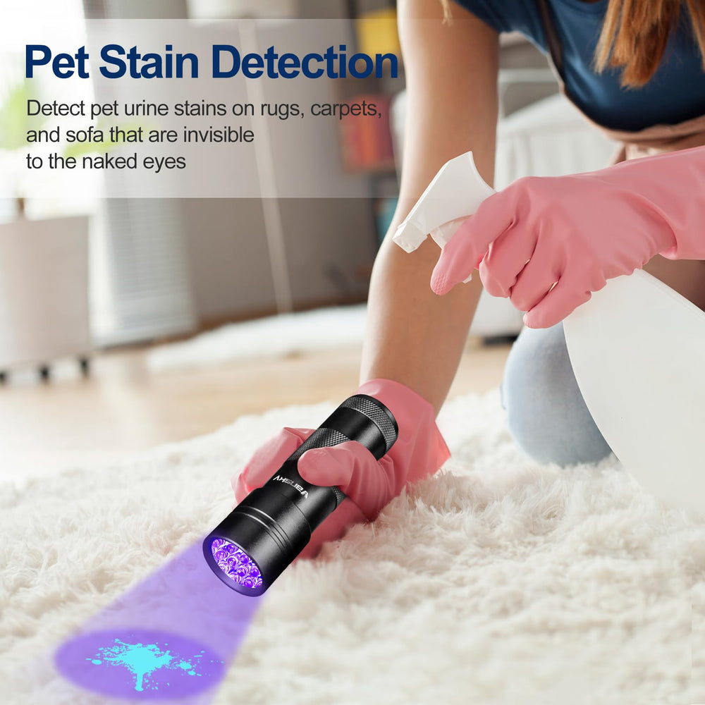 Vansky: linterna UV compacta 395nm para coche y hogar.