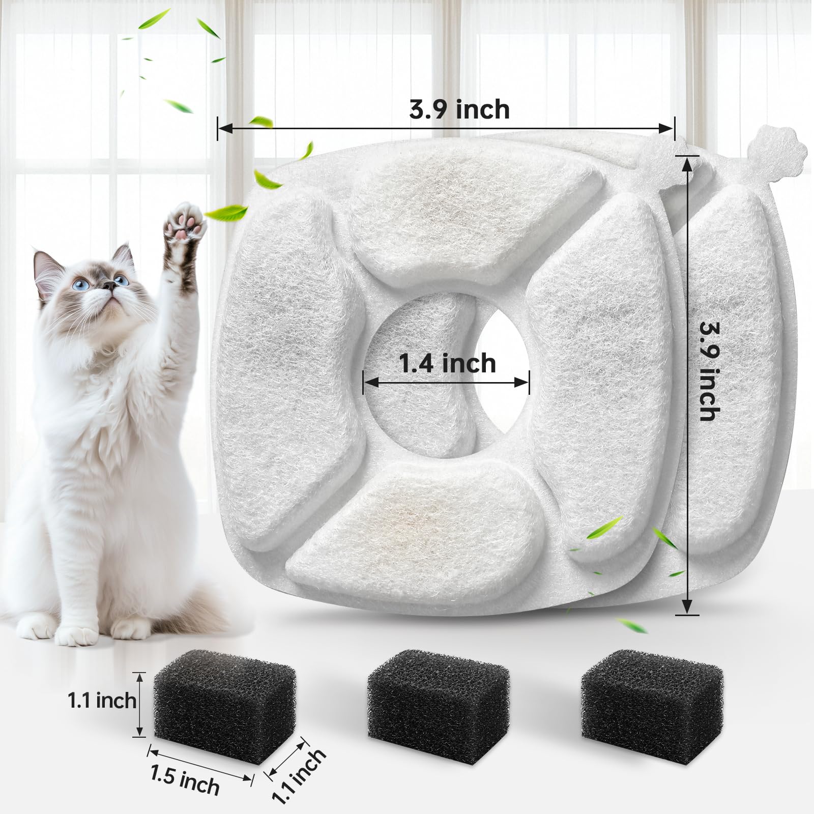 VANVE filtros compatibles 95 oz 2,8 L para fuente de gatos
