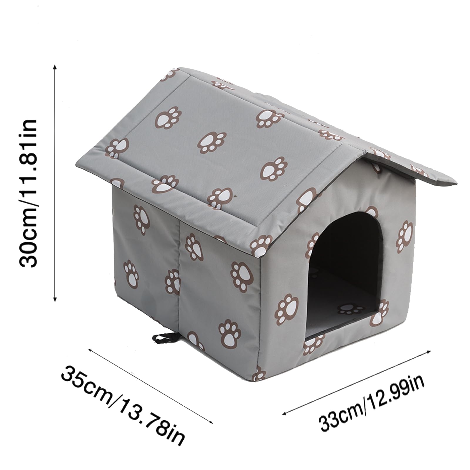 VARMTOR casa para gatos con cortina transparente para visibilidad