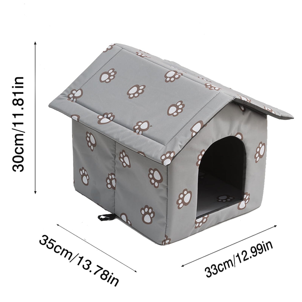 VARMTOR casa para gatos con cortina transparente para visibilidad