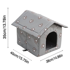 VARMTOR casa-gato tejido-oxford impermeable, protección contra lluvia para gatos.
