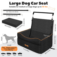 VavoPaw medidas del asiento para perro mediano, diseño espacioso.