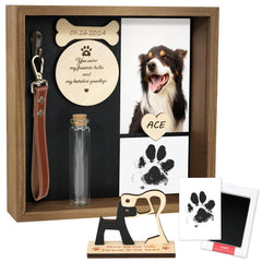 VavoPaw Memorial: vista frontal de la caja sombra para perros, ideal para conmemorar a tu mejor amigo.