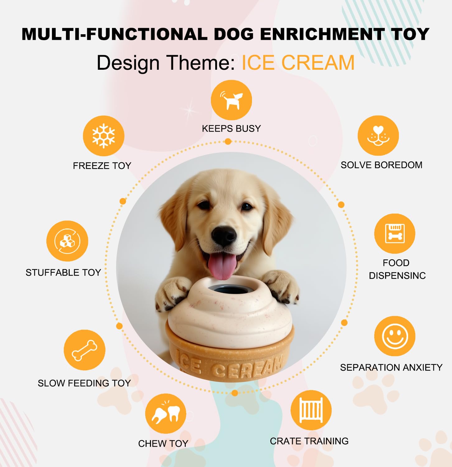 Juguete Vayugo 3 en 1 para perro con dispensador de premios, interactivo