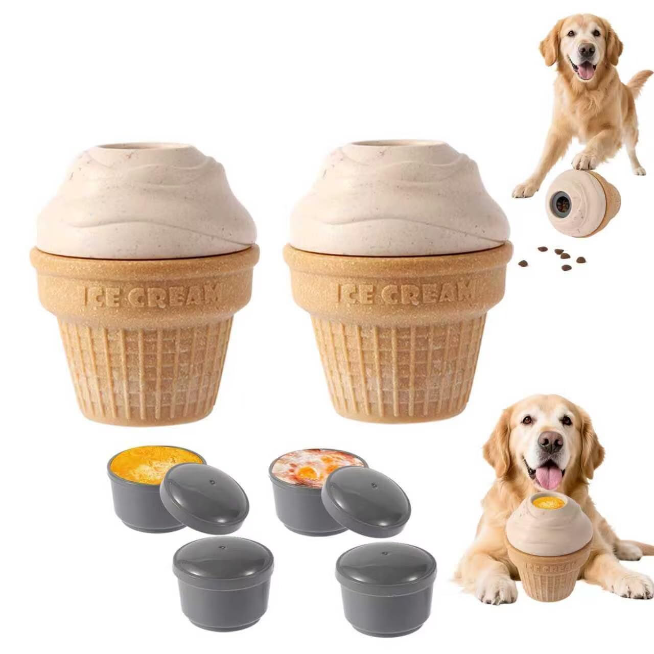 Juguete para perro de Vayugo congelado en forma de helado, ideal para entretenimiento prolongado