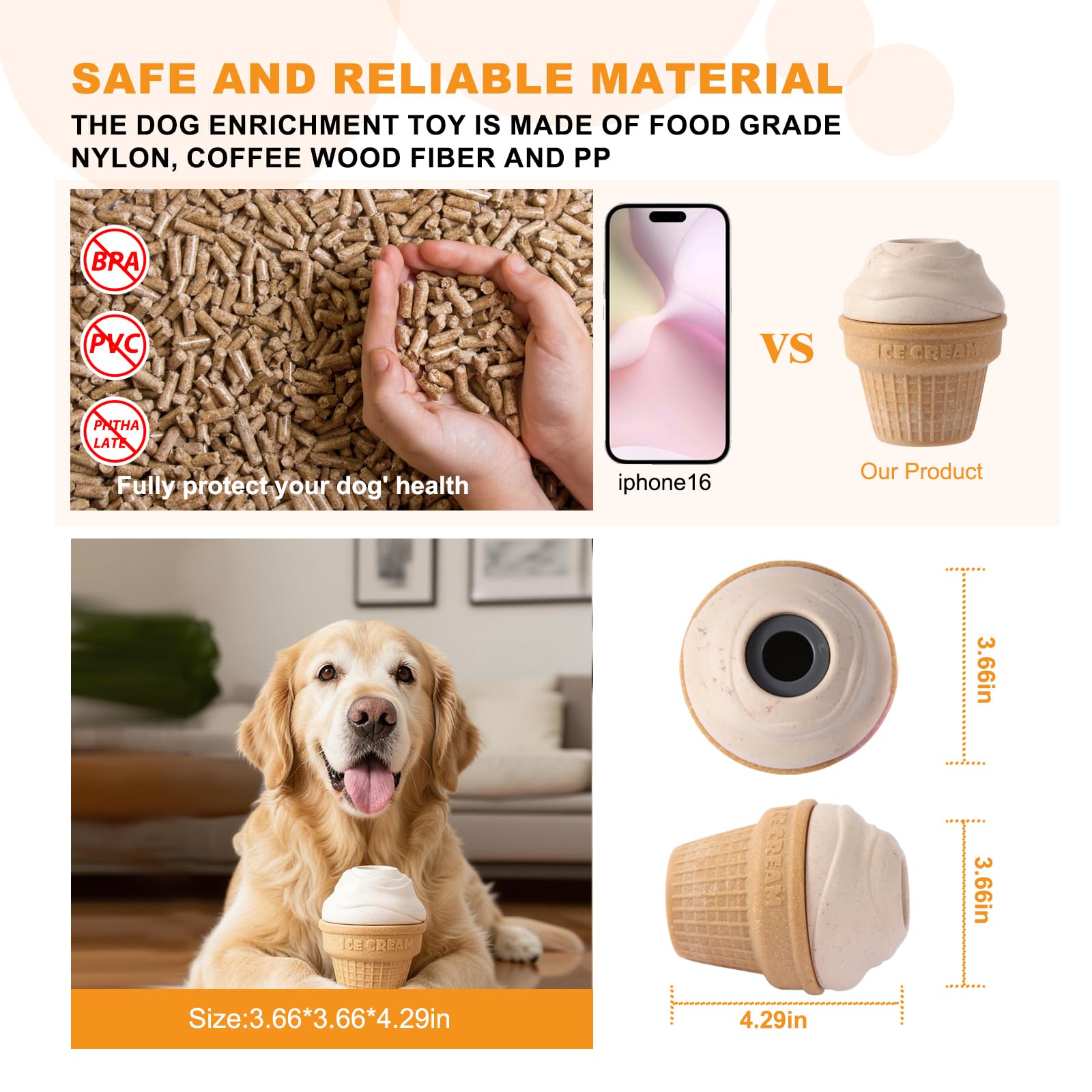 Juguete Vayugo para perro nylon fibra cafe, durable y mordisqueo seguro
