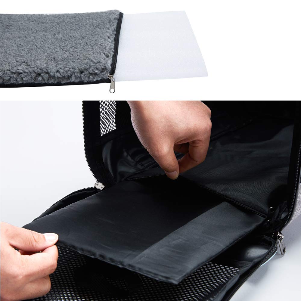 Base removible y cama de felpa lavable para descansar dentro.