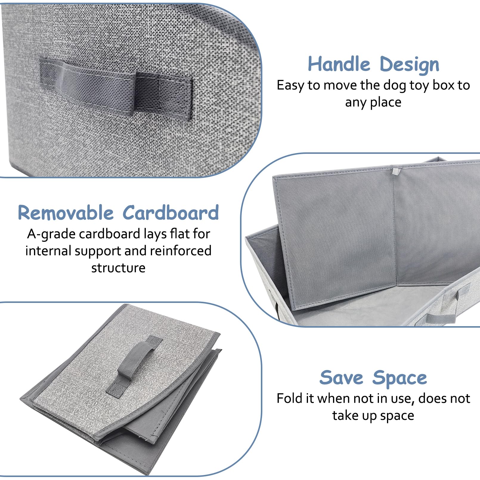 Cesta Juguetes VCEPJH gris, diseño para uso interior y exterior.