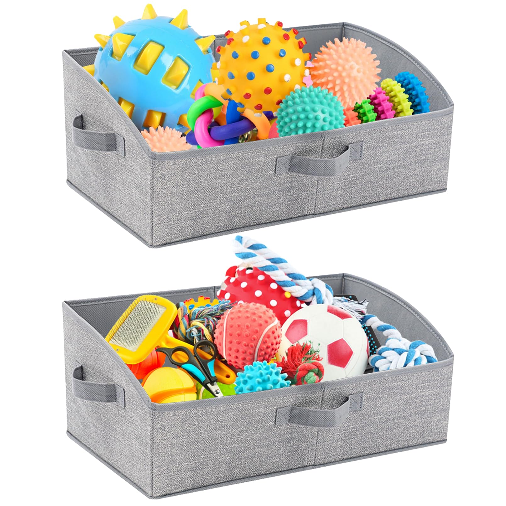 Cesta Juguetes de perro VCEPJH plegable con frente baja para acceso fácil.