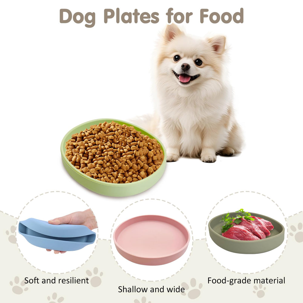 VCEPJH plato de silicona bajo para perro, facilita el acceso y reduce esfuerzo al comer.
