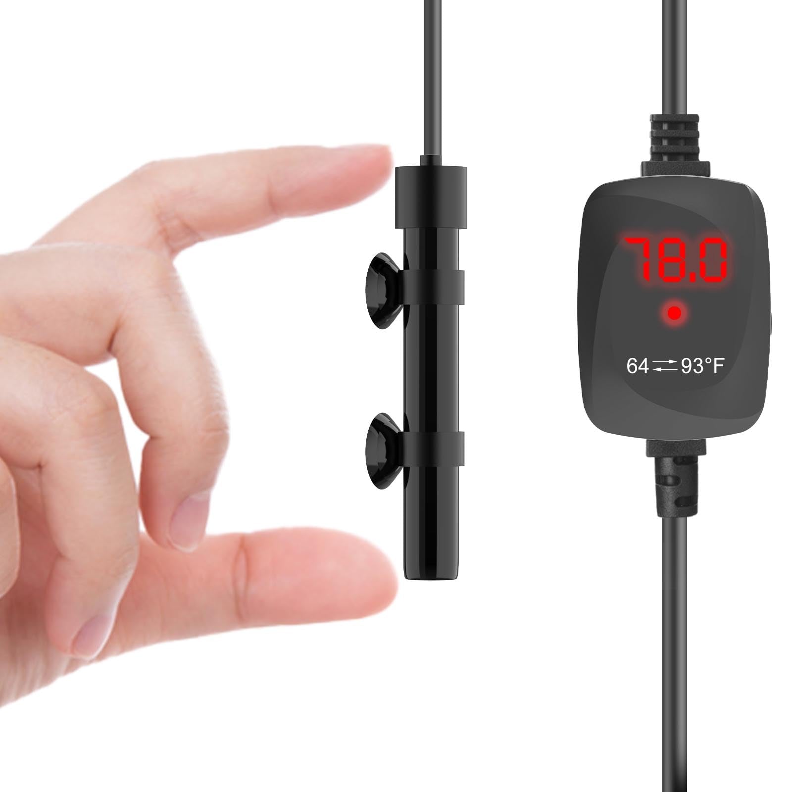 VCRAZE Mini Calentador 25W para acuario, tamaño compacto y eficiente.
