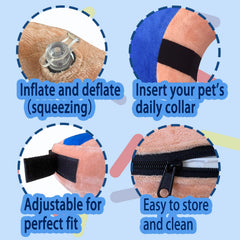 VCTERFK ajuste de velcro collar inflable, cómodo para perros y gatos