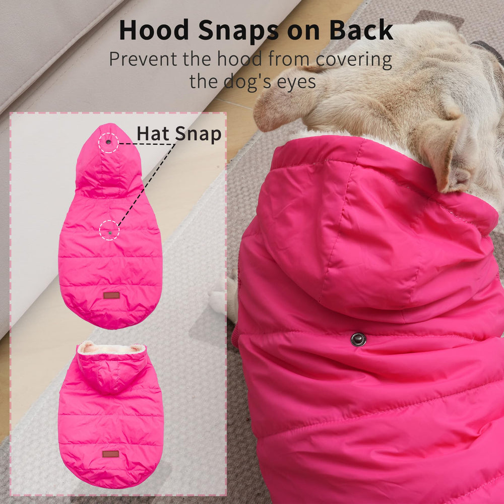 Vecomfy capucha rosa detalle forro polar suave para perros.