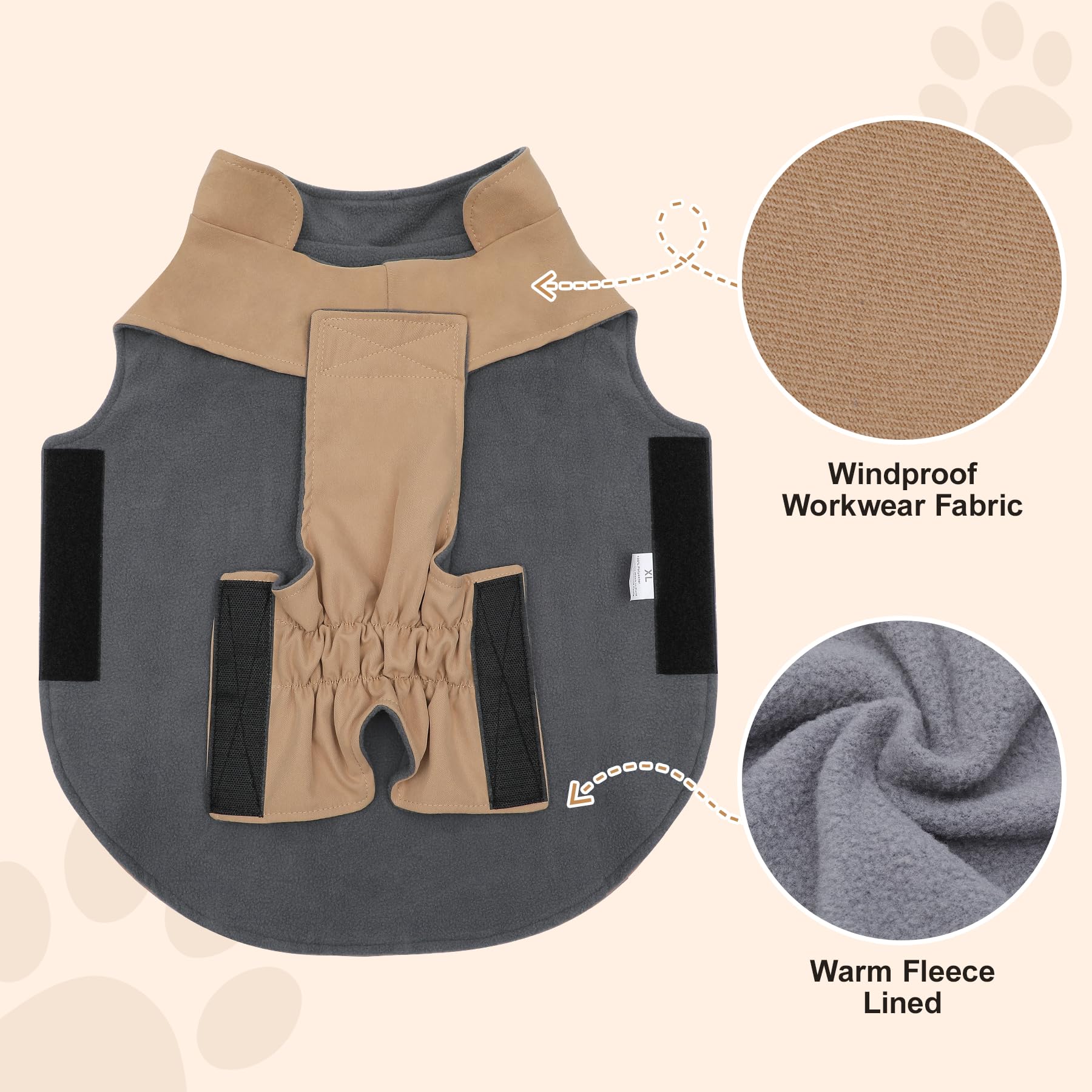 Vecomfy cazadora-perro-ventilacion-diseño-anti-viento: protección ligera contra el viento.