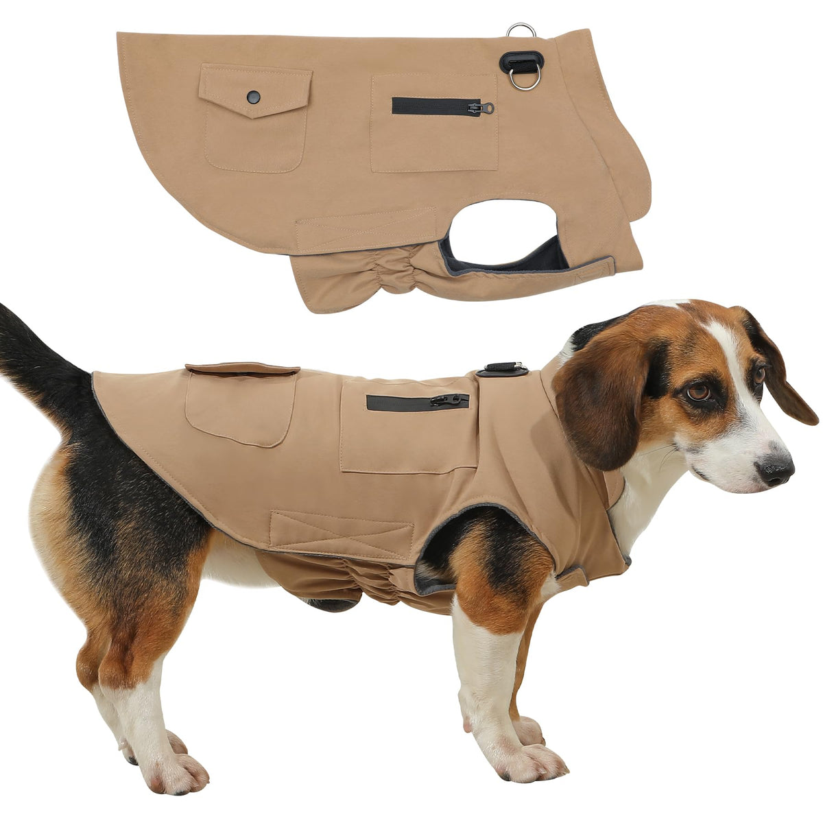 Vecomfy cazadora-trabajo-perro-arnes-integrado: arnés seguro para paseos.
